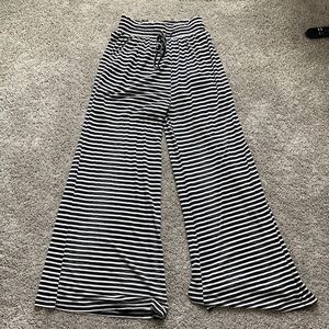 Black and white smocked pants